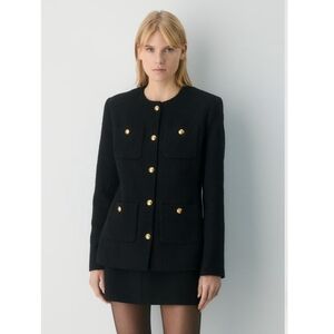 Aritzia Babaton Tiffany Tweed Jacket Sz 0 Black